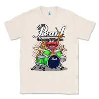 Natural ANIMAL DRUMMER PEARL DRUMS Classic Tee - FloraArt