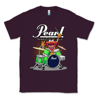 Plum ANIMAL DRUMMER PEARL DRUMS Classic Tee - FloraArt