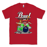Red ANIMAL DRUMMER PEARL DRUMS Classic Tee - FloraArt