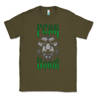Army Green Fear Doom Classic Tee - FloraArt