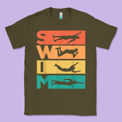 Retro Vintage Swimming Gift For Swimmers T Shirt Classic Tee Designed By Floraart