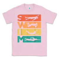 Bubblegum Pink retro vintage swimming gift for swimmers t shirt Classic Tee - FloraArt