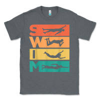 Charcoal Heather retro vintage swimming gift for swimmers t shirt Classic Tee - FloraArt