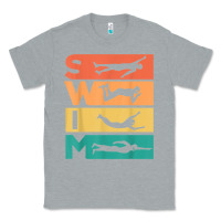 Heather Grey retro vintage swimming gift for swimmers t shirt Classic Tee - FloraArt