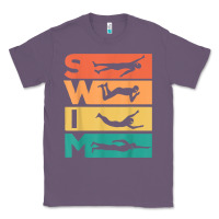 Lavender retro vintage swimming gift for swimmers t shirt Classic Tee - FloraArt