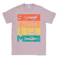 Lilac retro vintage swimming gift for swimmers t shirt Classic Tee - FloraArt