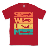 Red retro vintage swimming gift for swimmers t shirt Classic Tee - FloraArt