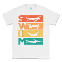 White retro vintage swimming gift for swimmers t shirt Classic Tee - FloraArt