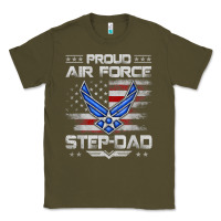 Army Green proud air force step dad veteran vintage flag veterans day t shirt Classic Tee - FloraArt
