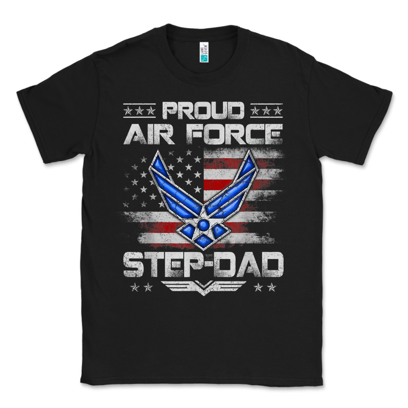 Proud Air Force Step Dad Veteran Vintage Flag Veterans Day T Shirt Classic Tee by FloraArt | Teevron