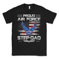 Black proud air force step dad veteran vintage flag veterans day t shirt Classic Tee - FloraArt