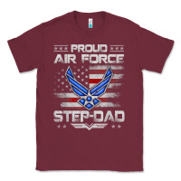 Burgundy proud air force step dad veteran vintage flag veterans day t shirt Classic Tee - FloraArt