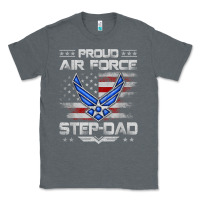 Charcoal Heather proud air force step dad veteran vintage flag veterans day t shirt Classic Tee - FloraArt