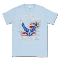 Dusty Blue proud air force step dad veteran vintage flag veterans day t shirt Classic Tee - FloraArt