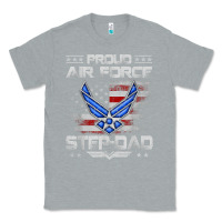 Heather Grey proud air force step dad veteran vintage flag veterans day t shirt Classic Tee - FloraArt