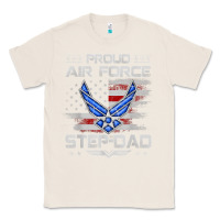 Natural proud air force step dad veteran vintage flag veterans day t shirt Classic Tee - FloraArt