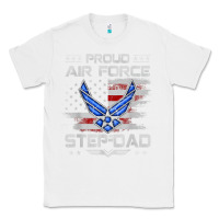 White proud air force step dad veteran vintage flag veterans day t shirt Classic Tee - FloraArt