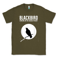 Army Green blackbird singing in the dead of night t shirt Classic Tee - FloraArt