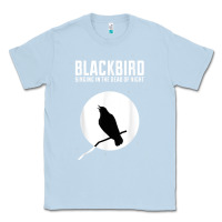 Dusty Blue blackbird singing in the dead of night t shirt Classic Tee - FloraArt