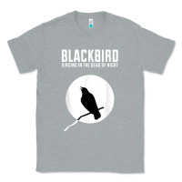 Heather Grey blackbird singing in the dead of night t shirt Classic Tee - FloraArt