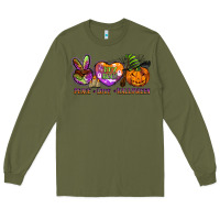 Army Green peace love halloween Long Sleeve Tee - BarkalooDesign