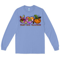 Colony Blue peace love halloween Long Sleeve Tee - BarkalooDesign