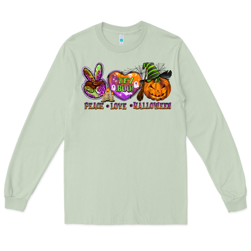 Peace Love Halloween Long Sleeve Tee by BarkalooDesign | Teevron