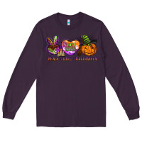 Plum peace love halloween Long Sleeve Tee - BarkalooDesign