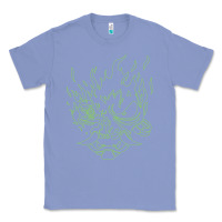 Colony Blue Cyberpunk samurai Neon Green Classic Tee - FloraArt