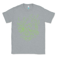 Heather Grey Cyberpunk samurai Neon Green Classic Tee - FloraArt