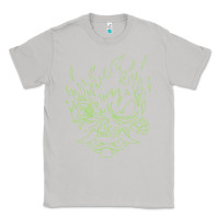 Moon Dust Cyberpunk samurai Neon Green Classic Tee - FloraArt