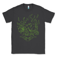 Smoke Cyberpunk samurai Neon Green Classic Tee - FloraArt