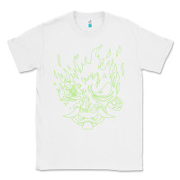 White Cyberpunk samurai Neon Green Classic Tee - FloraArt