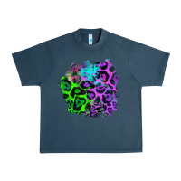 Midnight Navy Colorful Leopard patch Urban Heavy Tee - RanaPortraitStore