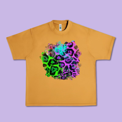 Colorful Leopard Patch Urban Heavy Tee Designed By Ranaportraitstore