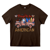 Chocolate Brown proud to be american truck Heavy Core Tee - BundleAndBundleShop