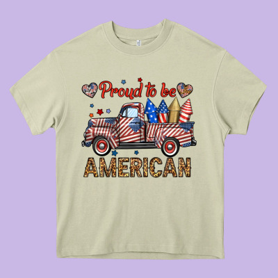 Proud To Be American Truck Heavy Core Tee Designed By Bundleandbundleshop