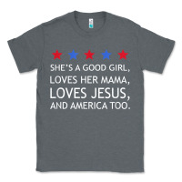 Charcoal Heather she's a good girl, she's loves her mama, loves jesus t shirt Classic Tee - FloraArt