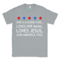 Heather Grey she's a good girl, she's loves her mama, loves jesus t shirt Classic Tee - FloraArt