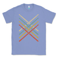 Colony Blue retro vintage drummer tshirt 70s 80s distressed drum sticks long sleev Classic Tee - FloraArt