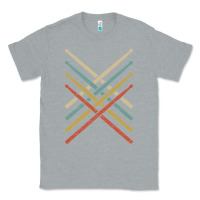 Heather Grey retro vintage drummer tshirt 70s 80s distressed drum sticks long sleev Classic Tee - FloraArt