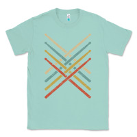 Seafoam retro vintage drummer tshirt 70s 80s distressed drum sticks long sleev Classic Tee - FloraArt