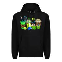 Black tennis coffee cups Premium Hoodie - AdoDesignShop