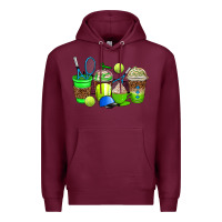 Burgundy tennis coffee cups Premium Hoodie - AdoDesignShop