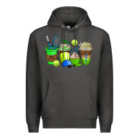 Charcoal Heather tennis coffee cups Premium Hoodie - AdoDesignShop