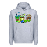 Heather Grey tennis coffee cups Premium Hoodie - AdoDesignShop