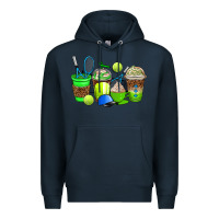 Navy tennis coffee cups Premium Hoodie - AdoDesignShop