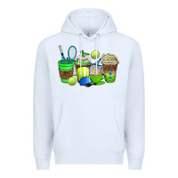 White tennis coffee cups Premium Hoodie - AdoDesignShop