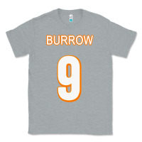 Heather Grey Burrow Jersey Classic Tee - FloraArt