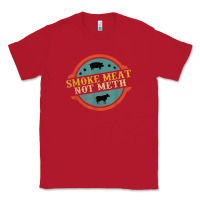 Smoke Meat Not Meth Funny Bbq Grill Lover Meat Lover Retro Classic Tee | Teevron
